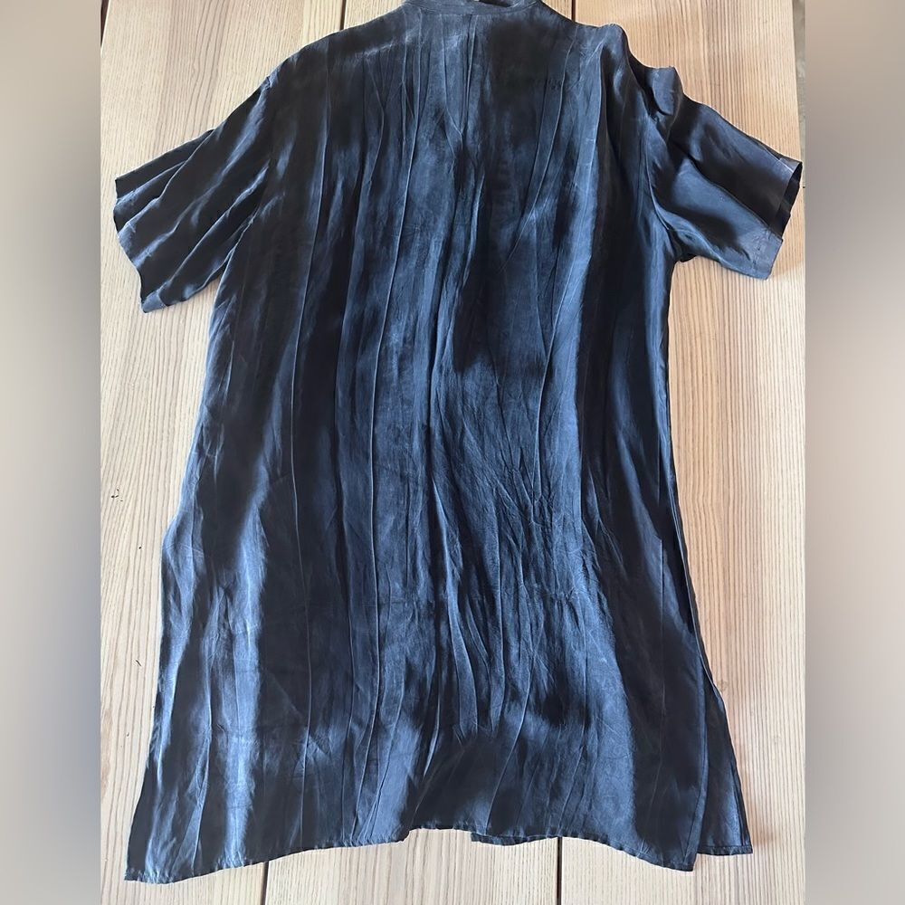 Sue Wong Vintage bohemian Tunic in charcoal grey with beaded buttons - Size L - Picture 6 of 8
